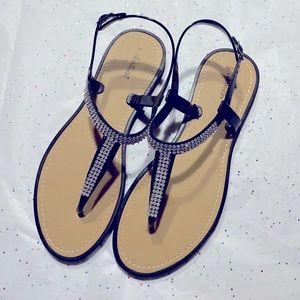 Women’s Rhinestone T-Strap thong Sandals PCU New